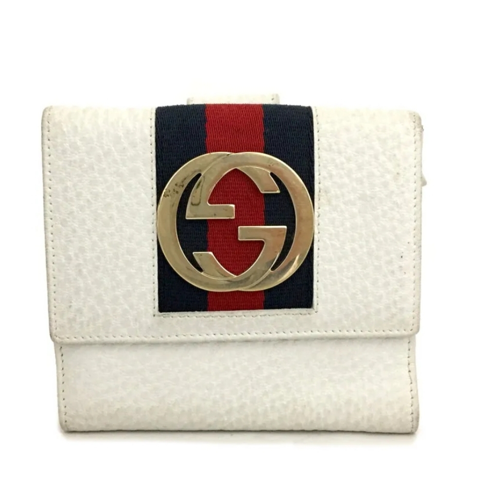 GUCCI Webbing Interlocking G Leather Bifold Wallet